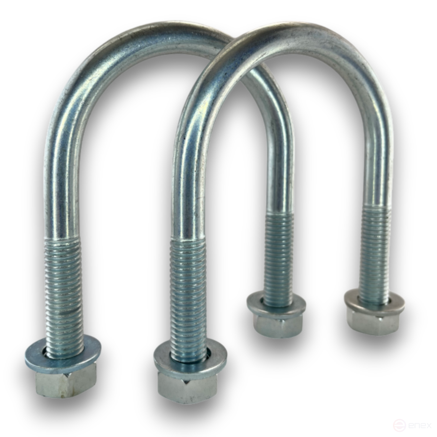 Керн Комплект хомут U образный гост 24137-80 м12х70 + 2 гайки + 2шайбы. Оцинкованный. 5 комплектов RKU00120702005