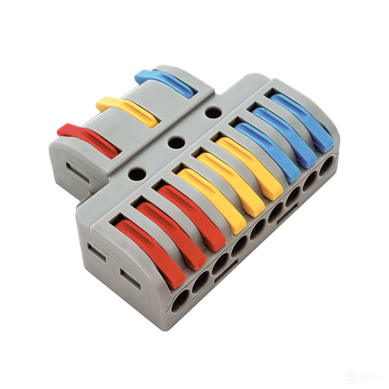 Pass-through branching terminal KPR 222-4139 with levers 3/9 poles 0.08-2.5/4mm2 (3 pcs/pack) IN HOME