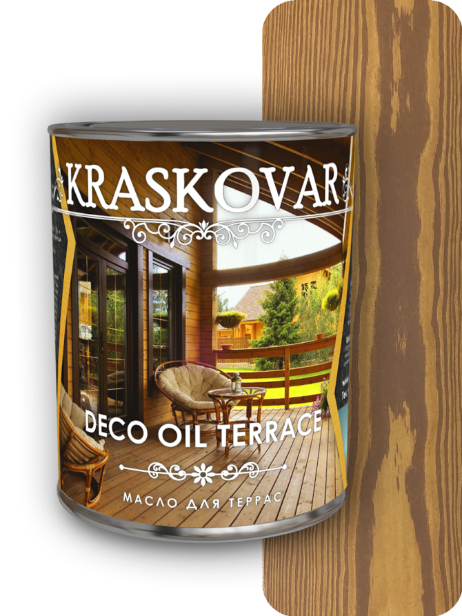 Масло для террас Kraskovar Deco Oil Terrace Миндаль 0,75 л.