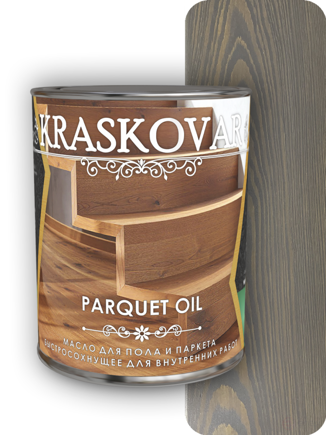 Quick-drying oil for floors and parquet Kraskovar Parquet oil Graphite 0.75 l.