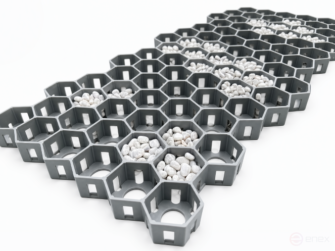 Lawn grate for garden paths and parking 1 piece set color grey