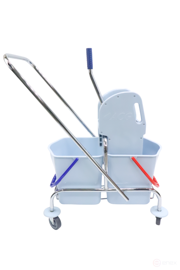 ACG Тележка ACG 2х25 л с отжимом ведра СЕРЫЕ база хром