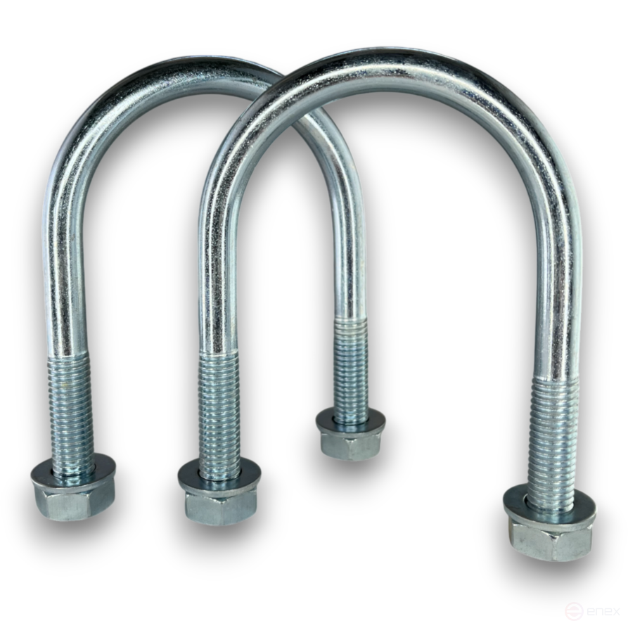 Керн Комплект хомут U образный гост 24137-80 м10х65 + 2 гайки + 2шайбы. Оцинкованный. 10 комплектов RKU00100652010