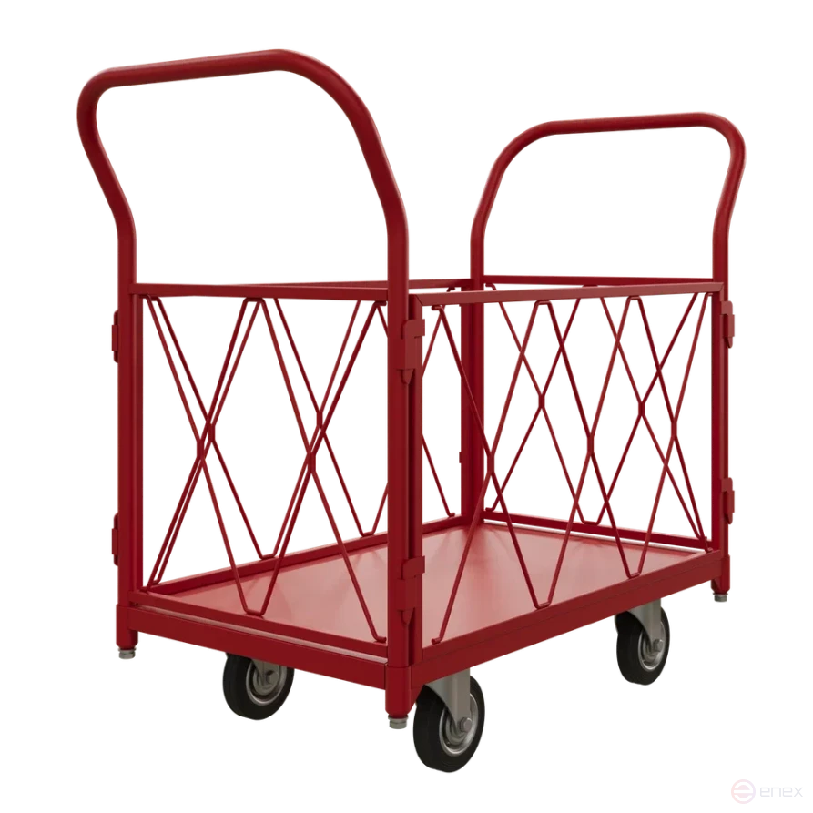 Тележка платформенная с бортами ТБ 1 RT (500х800) колёса d 125