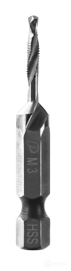 Сверло-метчик ПРАКТИКА М3, шаг 0,5, длина 49 мм, хвостовик HEX 1/4