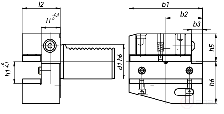Резцедержатель радиальный NORGAU industrial правый B1-40x25x44 мм