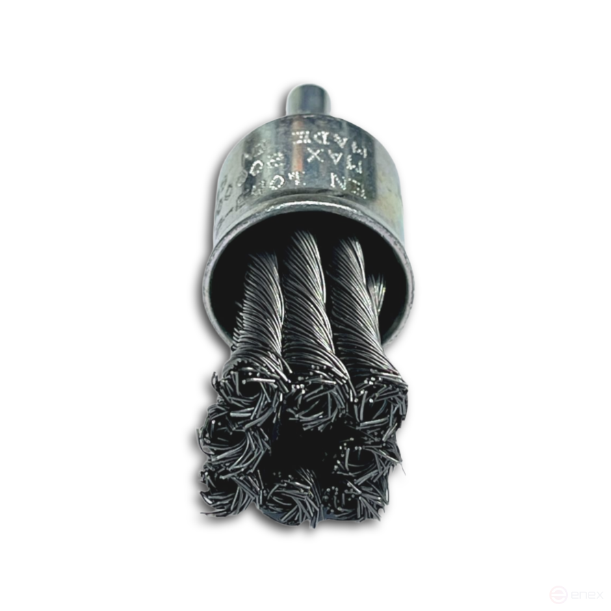 Brush harness brush, D22 mm, shank 6 mm, 8 bundles, straight steel wire STH 0.50 mm, length of the working part 28 mm