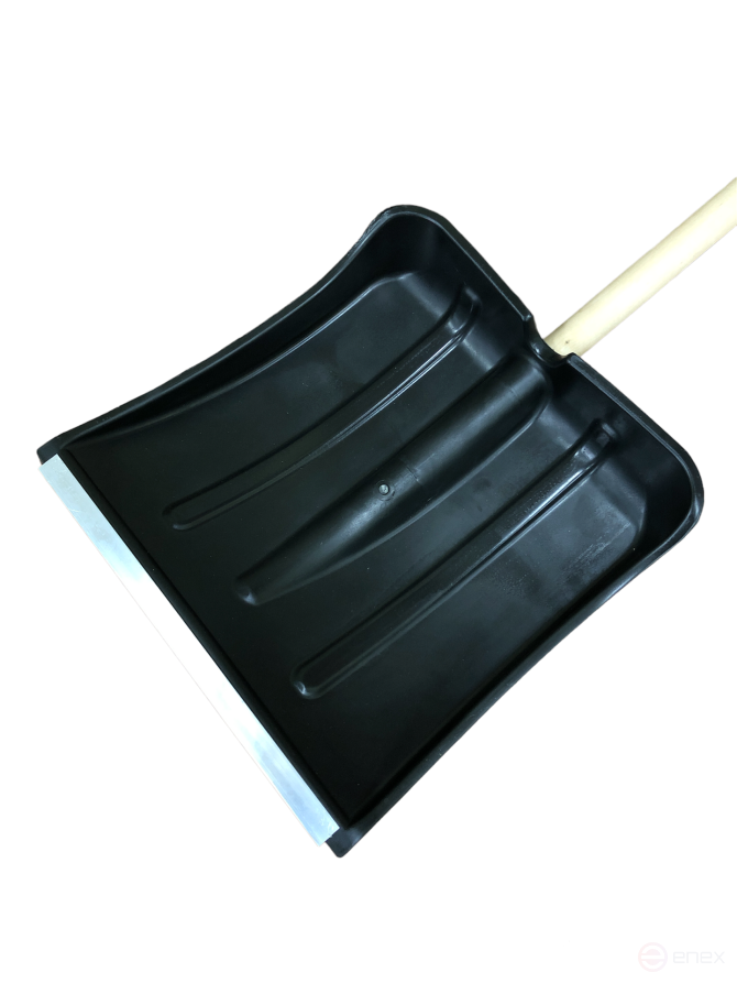 Snowball shovel with aluminum bar (380x380) D=32, with wooden handle 1200*32