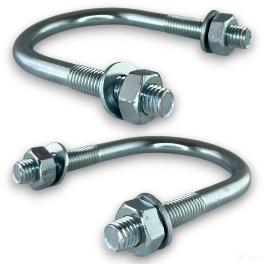 Керн Комплект хомут U образный гост 24137-80 м10х55 + 2 гайки + 2шайбы. Оцинкованный. 10 комплектов RKU00100552010