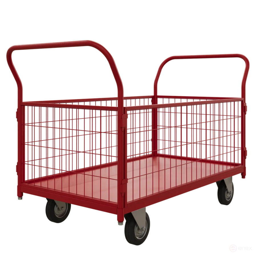 Тележка платформенная с бортами ТС 5 RT (700х1200) колёса d 160