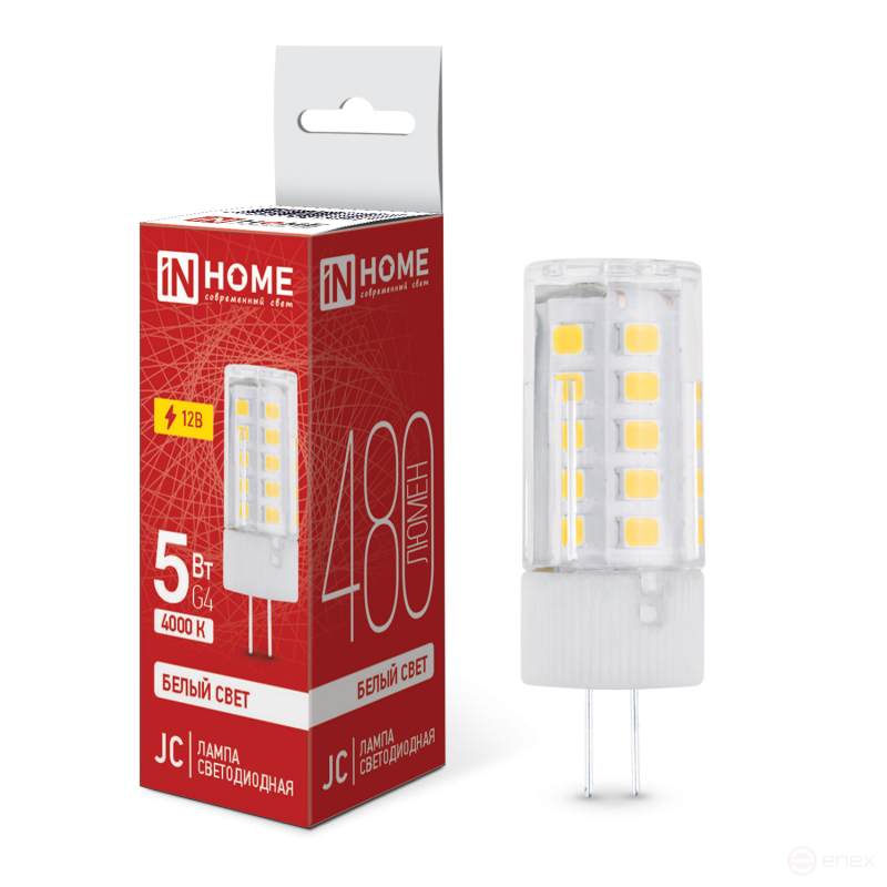LED Lamp LED-JC 5W 12V G4 4000K 480Lm IN HOME