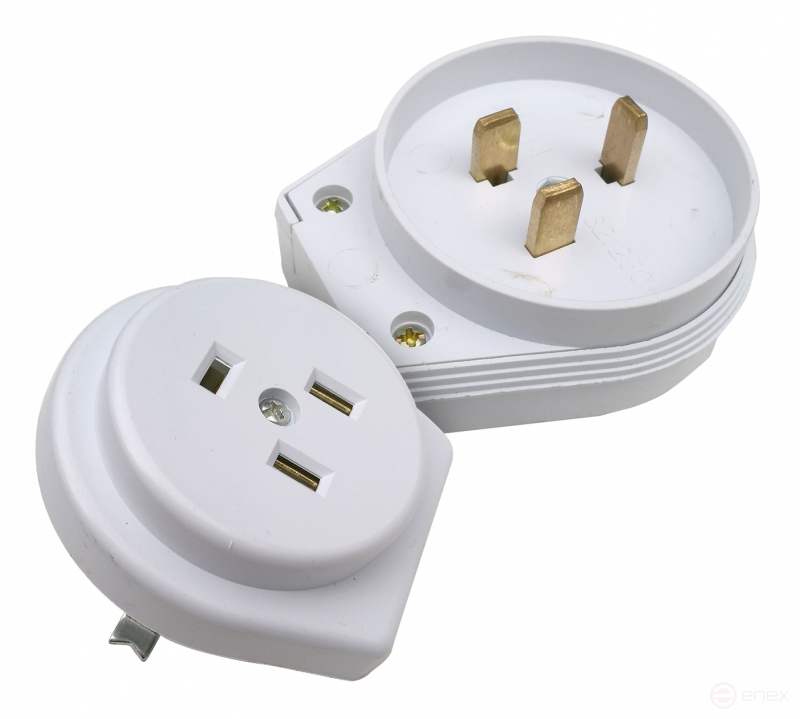 Разъем печной РШ/ВШ 32А 250В пластиковый встраиваемый белый 9133 IN HOME