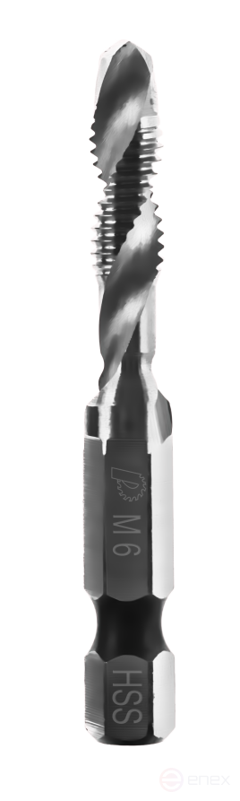 Сверло-метчик ПРАКТИКА М6 шаг 1,0, длина 57 мм, хвостовик HEX 1/4