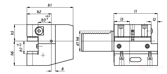 Резцедержатель осевой NORGAU industrial левый C2-50x100x16 мм