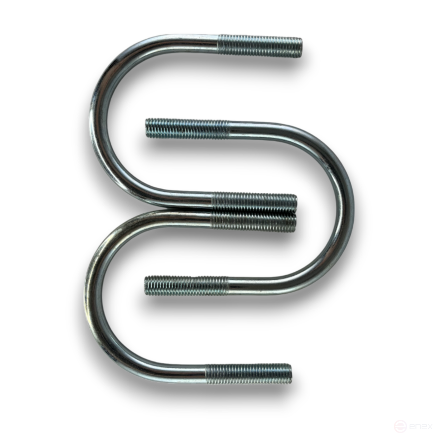 Керн Комплект хомут U образный гост 24137-80 м12х80 + 2 гайки + 2шайбы. Оцинкованный. 5 комплектов RKU00120802005