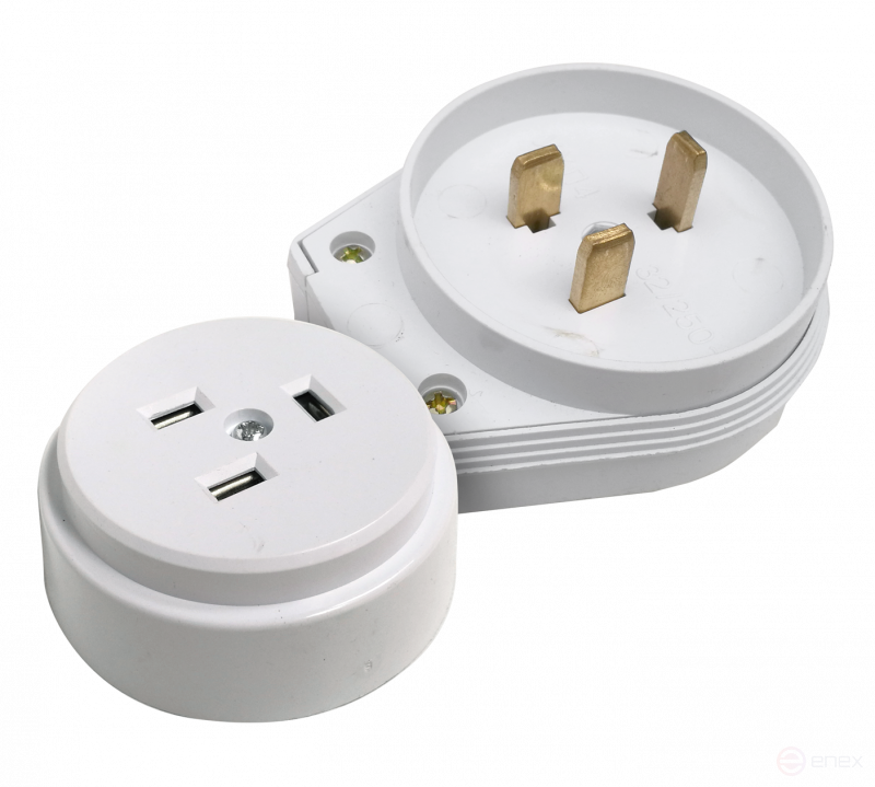 Oven Socket RS/HS 32A 250V Plastic Patch White 9123 IN HOME