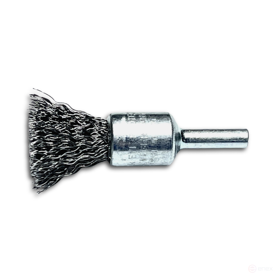 Brush, corrugated brush, D17 mm, shank 6 mm, length 65 mm, steel corrugated wire STA 0.50 mm, length of the working part 22 mm