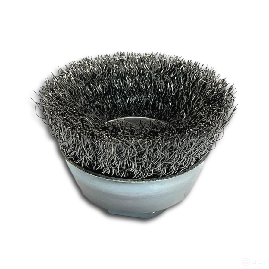 Corrugated cup brush, D65 mm, M14 fit, STA 0.50 mm corrugated steel wire