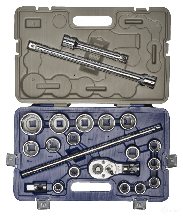 Набор метрических торцевых шестигранных головок 3/4, 21 шт., 19–50 мм