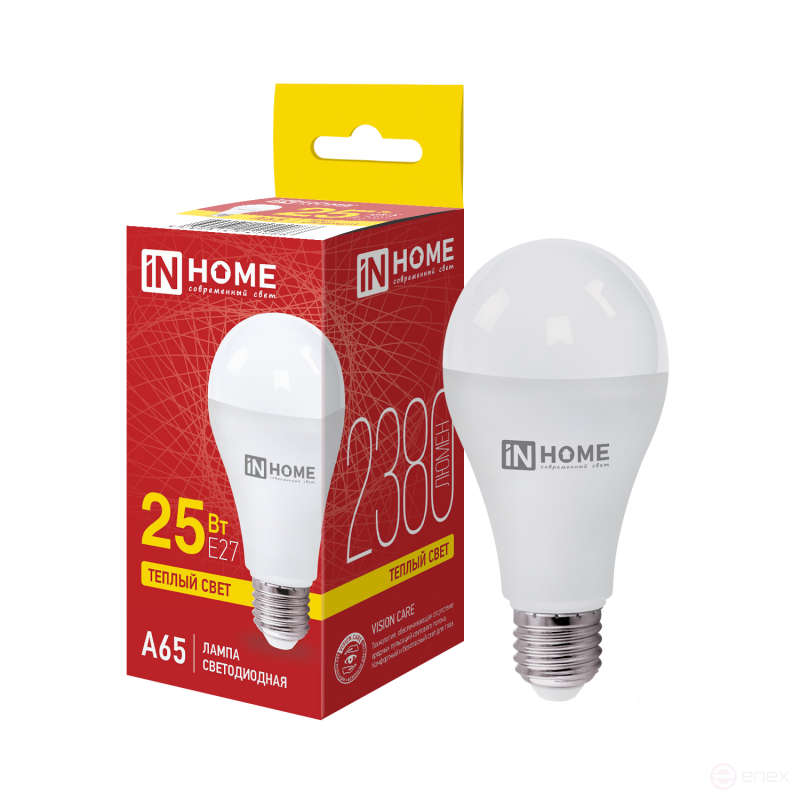 LED Lamp LED-A65-VC 25W 230V E27 3000K 2380Lm IN HOME
