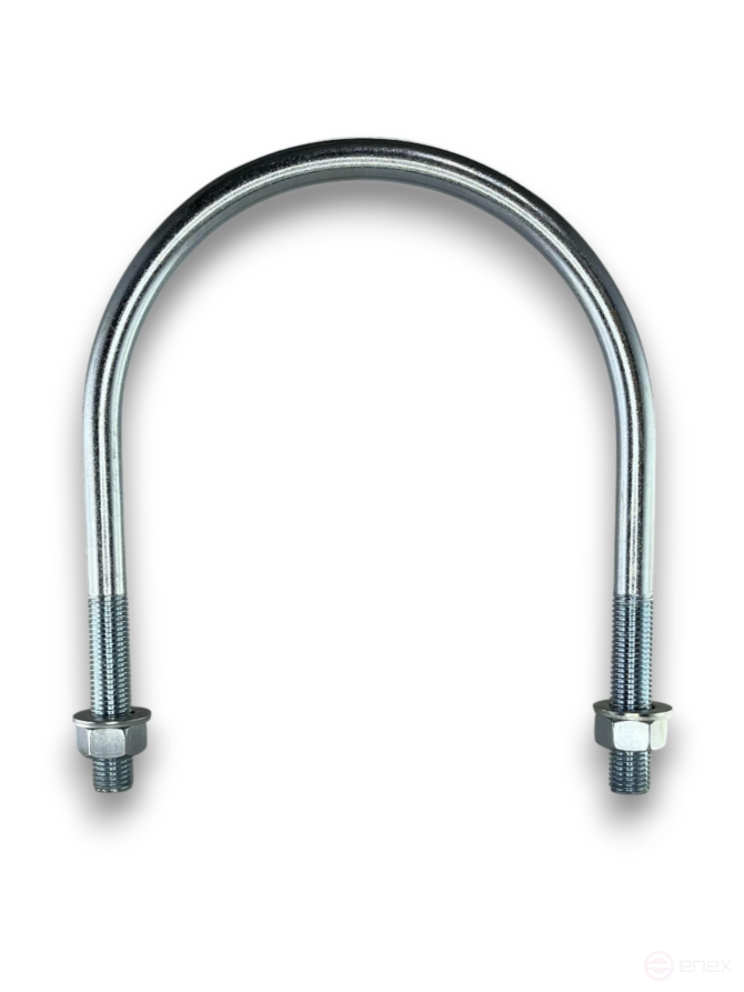 Керн Комплект хомут U образный гост 24137-80 м16х185 + 2 гайки + 2шайбы. Оцинкованный. 1 комплект RKU00161852001