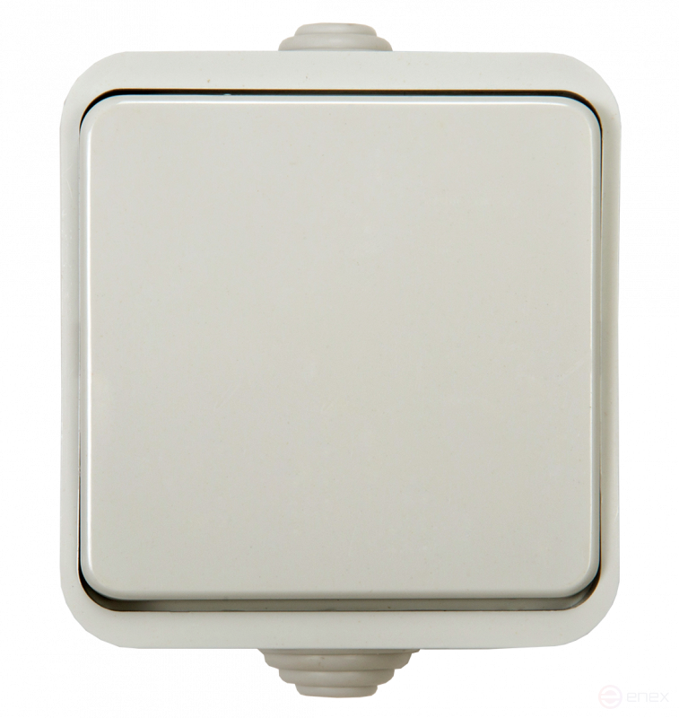 Выключатель одноклавишный AQUA белый полугерметичный 3100 IN HOME