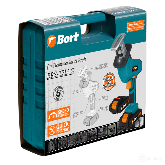 Пила сабельная аккумуляторная BORT BRS-12Li-G
