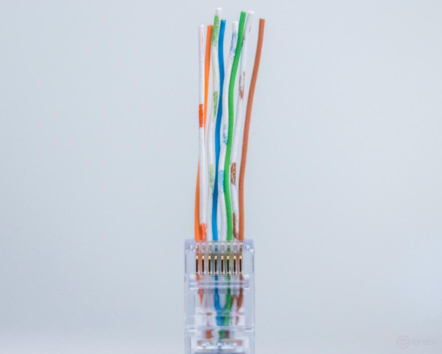 Коннектор сквозной (проходной) RJ-45 (8P8C) Cat.5e, RIPO, универсальные ножи (упк.20шт.)