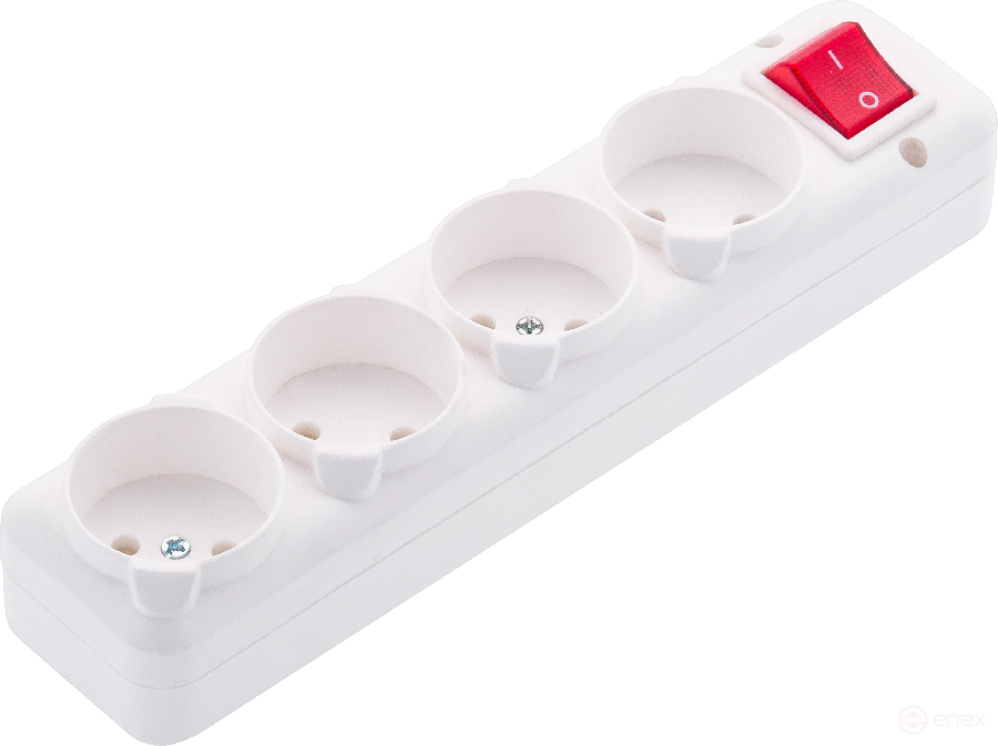 Plug NE-AD 4 sockets with switch, without grounding