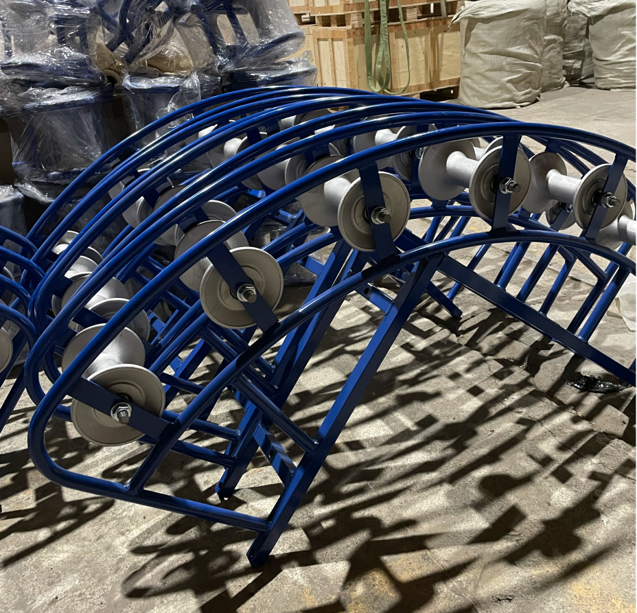 RCU 6-120A angular cable guide roller, aluminum coils (cable diameter up to 120 mm, roller load up to 500 kg) MALIEN