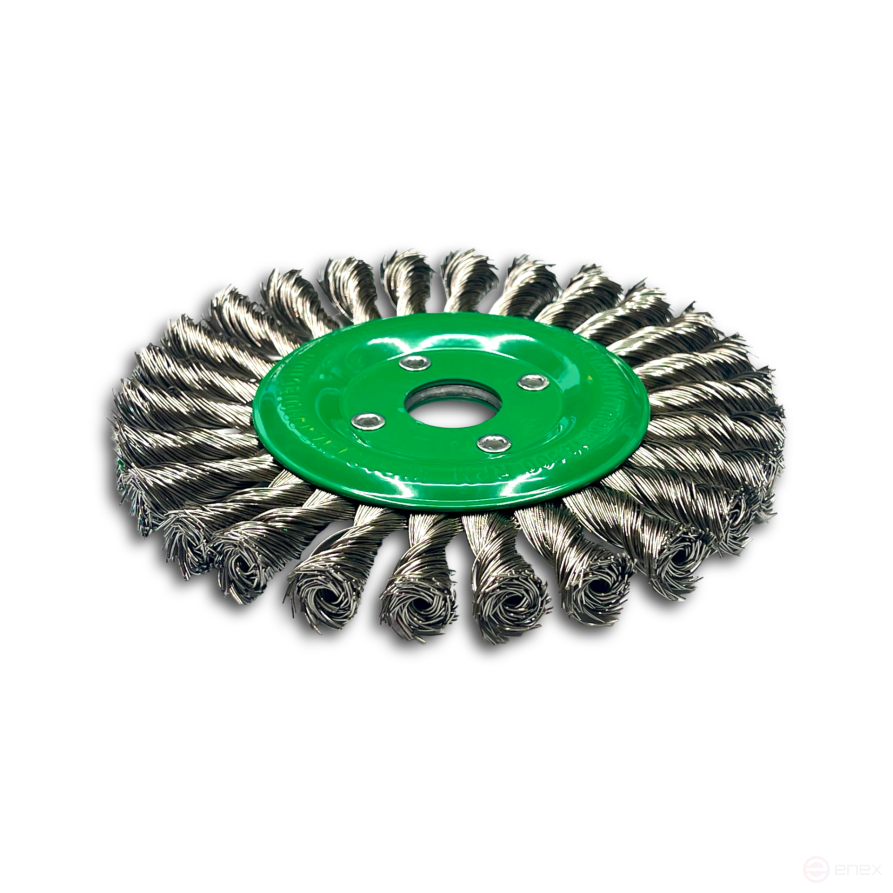 Щетка дисковая жгутовая, Д150 мм, ширина 14 мм, 26 жгутов, нержавеющая прямая проволока ROH 0,50 мм, посадочное отверстие 22,2 мм