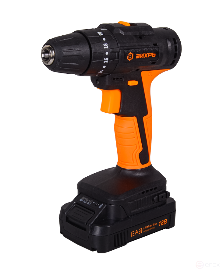 Cordless screwdriver drill Vortex DA-18L-2KU/B (brushless motor)