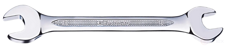 Двусторонний рожковый ключ с холодноштампованной рукяткой и накаткой, 14x15 мм, Е-2409B