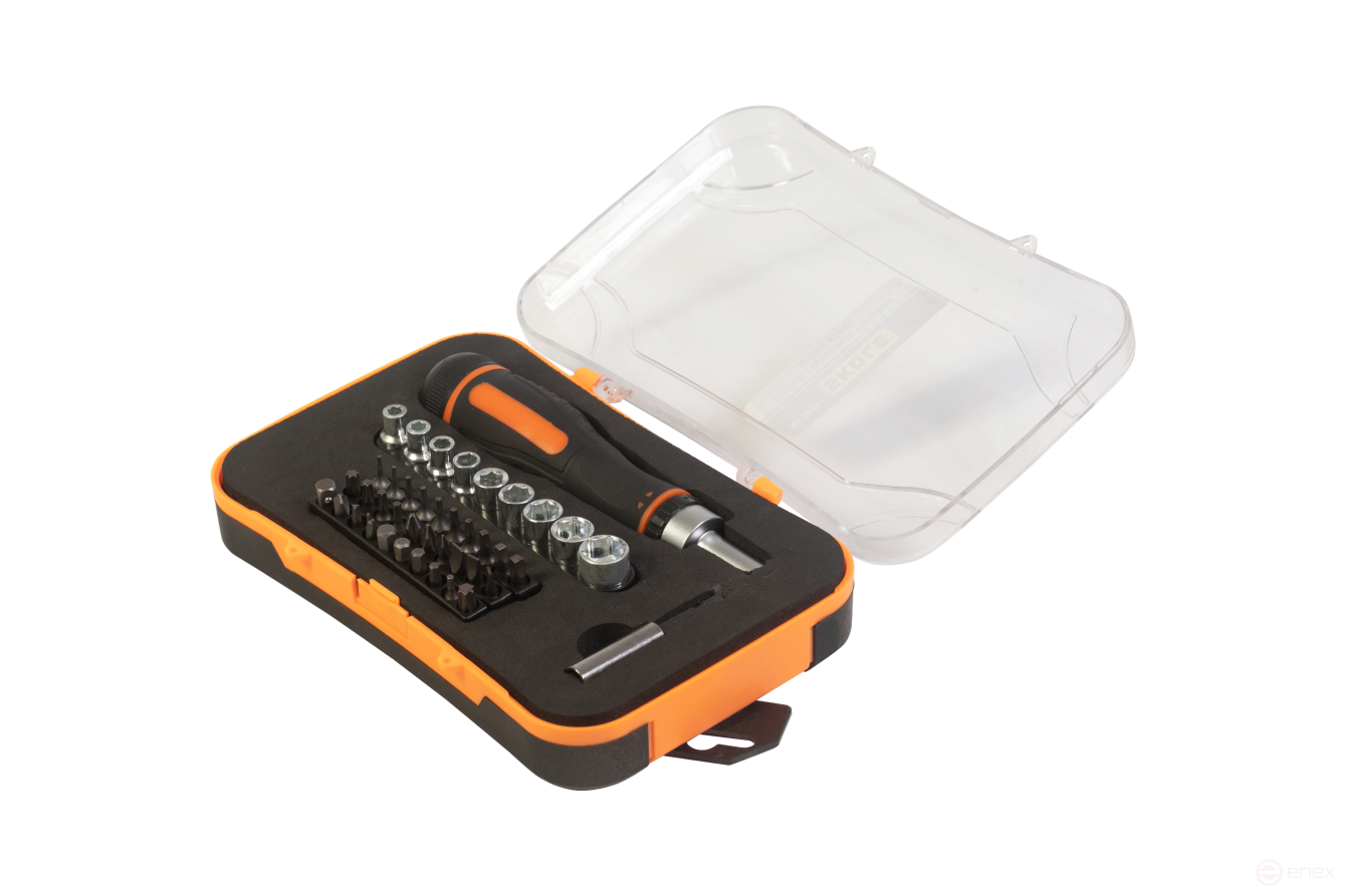 Набор торцевых головок и бит Skole с реверсивной отверткой 41 пр (адаптер, головки 4/5/5,5/6/7/8/9/10/12, магнитный удлинитель 60мм) 41 пр/упаковка NJ-2041