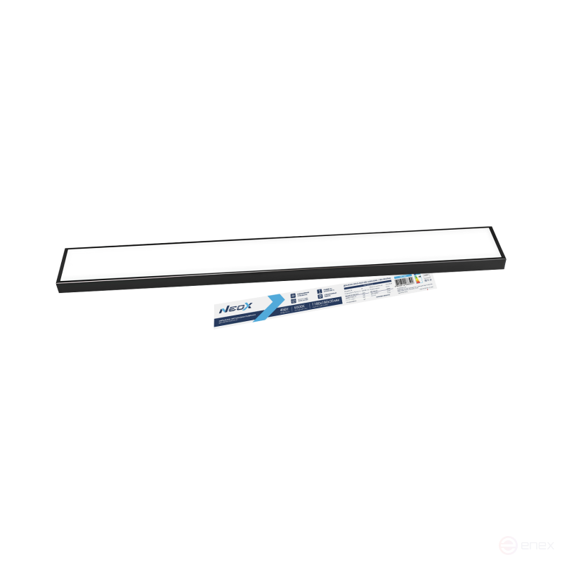 LED pendant lamp DBO-NOVA OPAL-4565 45W 230V 6500K IP40 1180x180x35mm cable 2m black NEOX