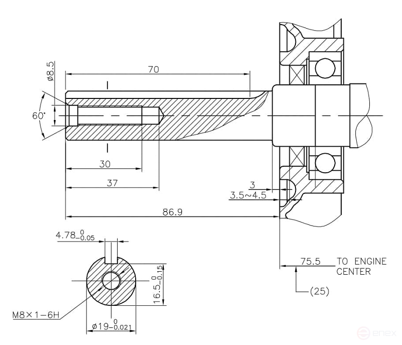 Loncin LC170FD(S) engine (A35 type) D19
