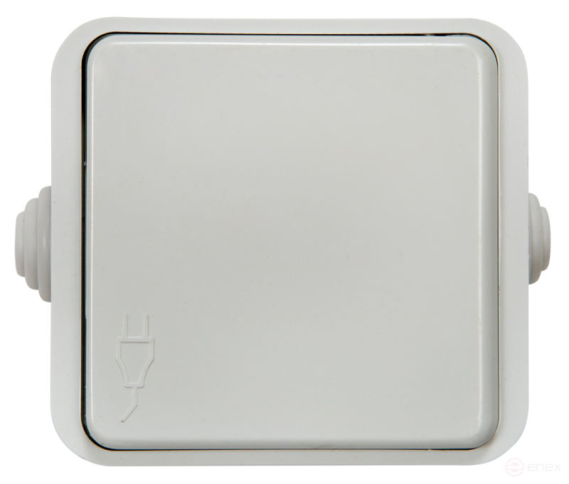 Розетка одинарная с крышкой AQUA белая полугерметичная 3110 IN HOME