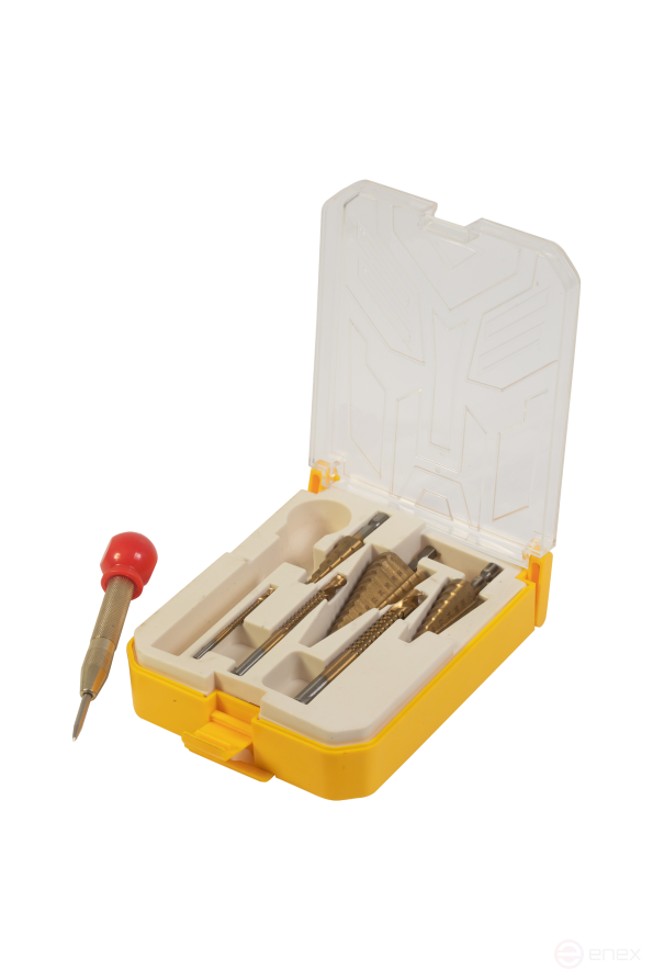 Multifunctional set with Skole countersink (step drill 4-12, 4-20, 4-32, core, milling drills 3/6/8 mm) (7 pcs/pack) SS4-7