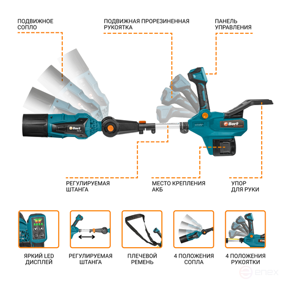 Battery blower BORT BSS-40Li SuperJet (without battery and charger)