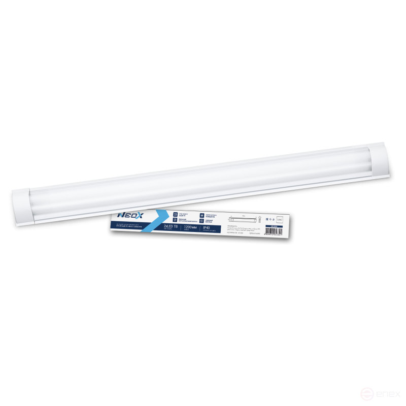 Светильник под светодиодную лампу SPO-405 2xLED-Т8-1200 G13 1200мм IP40 NEOX
