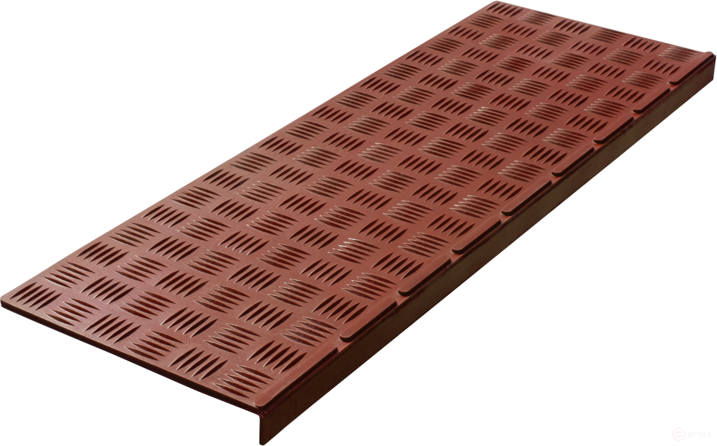 Anti-slip pad on the small corner step (rubber tread) 740x250x30 mm, brick