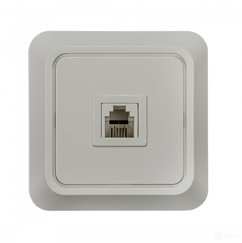 Розетка телефонная BOLLETO белая накладная 7034 IN HOME