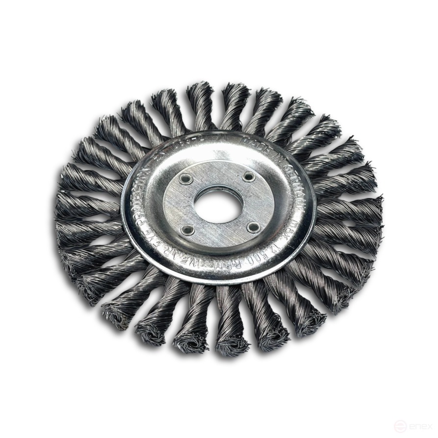 Щетка дисковая жгутовая, Д150 мм, ширина 14 мм, 26 жгутов, стальная прямая проволока STH 0,50 мм, посадка М14