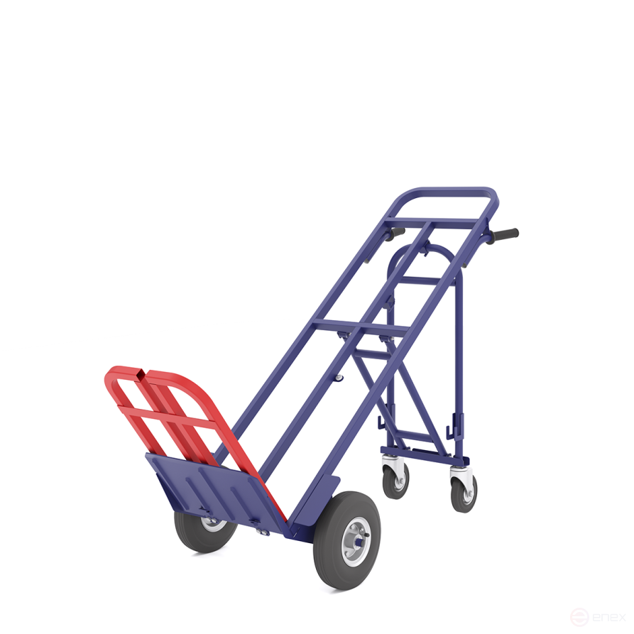 Universal cargo trolley TSU 200 wheels (d250 + d125 bolted) cast rubber.