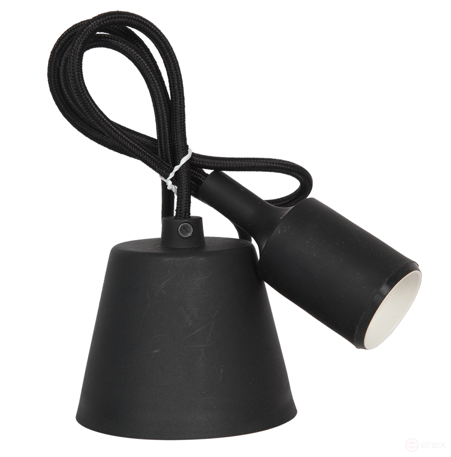 E27 Silicone Cartridge with 1m Cord Black IN HOME