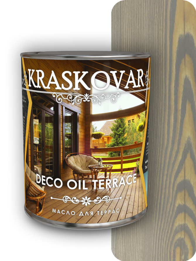 Масло для террас Kraskovar Deco Oil Terrace Туманный лес 0,75 л.