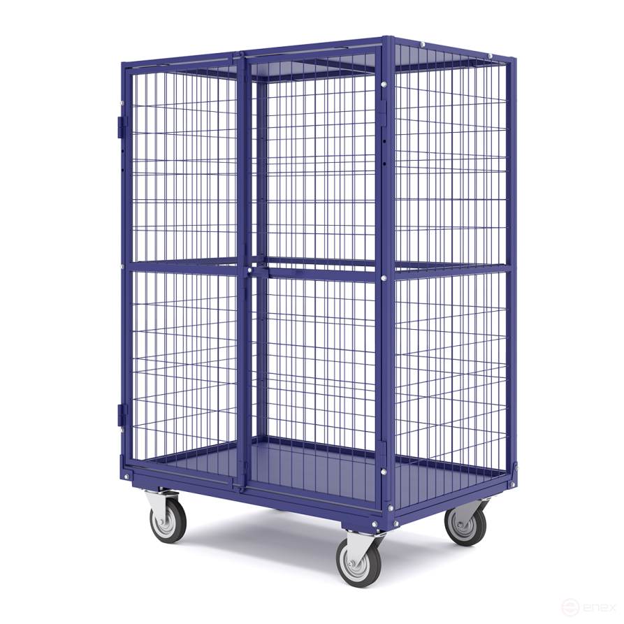 The cabinet is mesh, the bottom is sheet metal, with two doors WCM 6 (800x1200x1500) wheels d 200