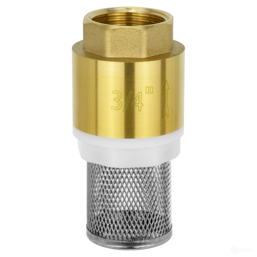 BRV-3/4-FILTER, Обратный клапан Ø 3/4 дюйма с пластиковым клапаном и несъемным фильтром