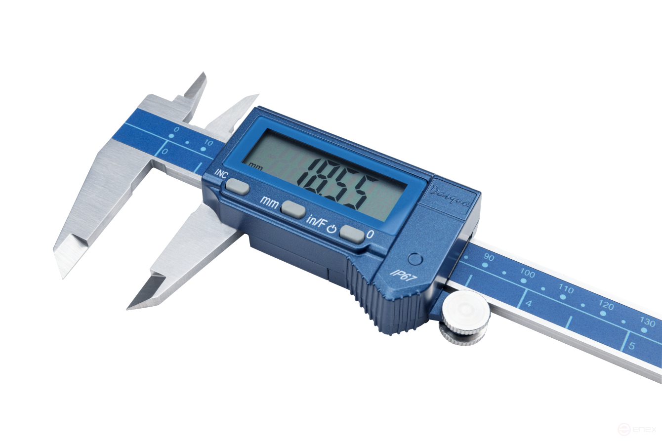 Штангенциркуль цифровой IP67 с большим дисплеем 0-150 мм/0-6"; 0,01 мм/0,0005"