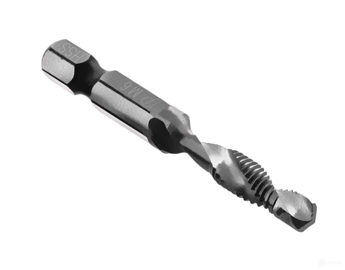 Сверло-метчик ПРАКТИКА М6 шаг 1,0, длина 57 мм, хвостовик HEX 1/4